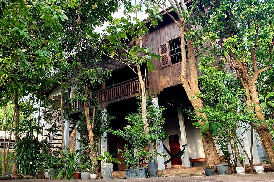 Exterior of Awata’s lakeside accommodation for a six-day retreat. 